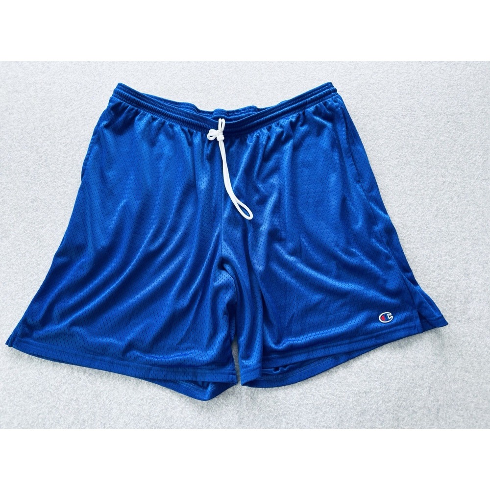 Champion Basketball Shorts Mens 2XL Blue Mesh Dazzle Shiny Sports Streetwear
